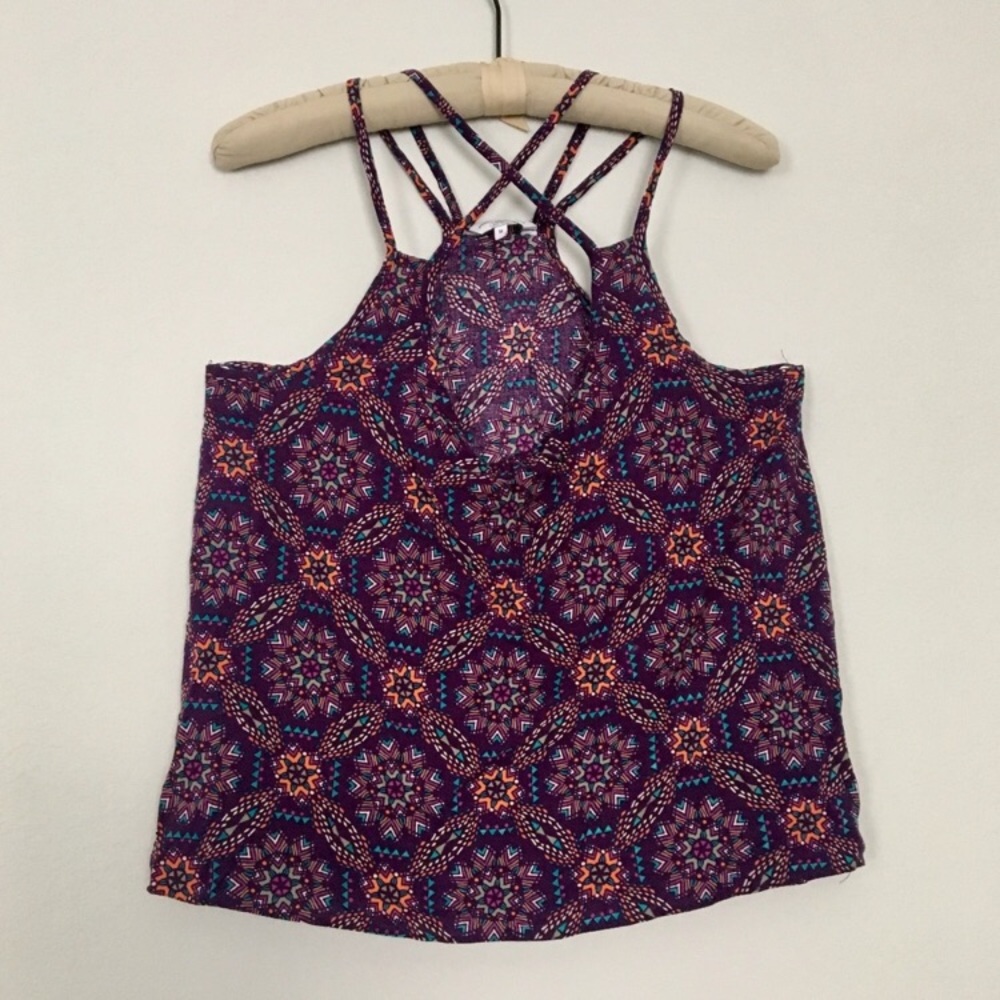 New Look Purple Print Strappy Tank